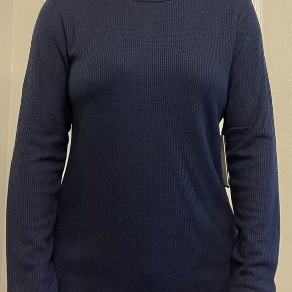 Alpha Forward Waffle Knit Long Sleeve Navy - Picture 2 of 4